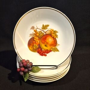 Vintage Lorenz Hutschenreuther Fruit & Nut Salad Dessert Plates ~ Set Of 5